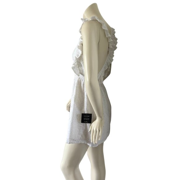 NWT Lulus Sweet Bliss White Eyelet Ruffled Backless Mini Dress Small - Picture 4 of 10